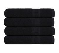 vidaXL Serviettes FROGN 4 pcs Noir 100x200 cm 360 g/m² 100% Coton, Serviette de Plage, Serviette d'invité, Grande Serviette de Plage, Serviette de Bain