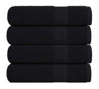 vidaXL Serviettes de Bain FROGN 4 pcs Noir 100x150 cm 360 g/m² 100% Coton, Serviette, Ensemble de Serviettes de Bain, Serviette d'hôtel, Serviette de Douche