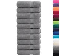 vidaXL Serviettes de bain SOLUND – 10 pièces Gris 600 g/m²