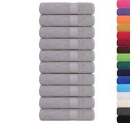 vidaXL Serviettes de Bain FROGN 10 pcs Gris 100x150 cm 360 g/m² 100% Coton, Serviette, Ensemble de Serviettes de Bain, Serviette d'hôtel