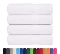 vidaXL Serviettes de Bain FROGN 4 pcs Blanc 100x150 cm 360 g/m² 100% Coton, Serviette, Ensemble de Serviettes de Bain, Serviette d'hôtel