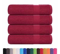 vidaXL Serviettes de Bain FROGN 4 pcs Bordeaux 100x150cm 360 g/m² 100% Coton, Serviette, Ensemble de Serviettes de Bain, Serviette d'hôtel