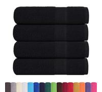 vidaXL Serviettes de Bain FROGN 4 pcs Noir 100x150 cm 360 g/m² 100% Coton, Serviette, Ensemble de Serviettes de Bain, Serviette d'hôtel, Serviette de Douche