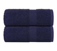 vidaXL Serviettes de toilette 2 pièces FROGN Bleu marine 30 x 30 cm 100 % coton 136776 Bleu