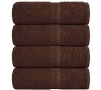vidaXL Serviettes de toilette 4 pièces FROGN Marron 30 x 30 cm 100 % coton 136753 Marron