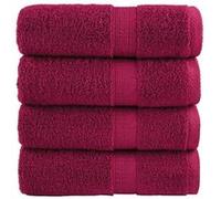 vidaXL Serviettes de toilette premium SOLUND 4 pièces Bordeaux 30 x 30 cm 600 g/m² 137204 Rose