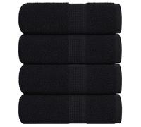 vidaXL Serviettes de visage 4 pcs noir 30x30 cm 360 g/m² 100% coton, serviette, torchon, torchon à vaisselle, serviette de 136945