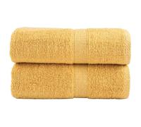 vidaXL Serviettes d'invité de Qualité Supérieure 2 pcs, Draps de Bain, Essuie-mains, Serviette de Visage Salle de Bain, Doré 137278