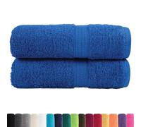 vidaXL Serviettes d'invité de Qualité Supérieure SOLUND 2 pcs, Draps de Bain, Essuie-Mains, Serviette de Visage Salle de Bain, Bleu 600g/m²