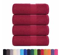 vidaXL Serviettes d'invité FROGN 4 pcs Bordeaux 30x50 cm 360 g/m² 100% Coton, Serviette, Serviette de Visage, Ensemble de Serviettes de Bain