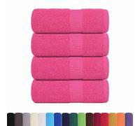 vidaXL Serviettes d'invité FROGN 4 pcs Rose 30x50 cm 360 g/m² 100% Coton, Serviette, Serviette de Visage, Ensemble de Serviettes de Bain, Serviette de Bain