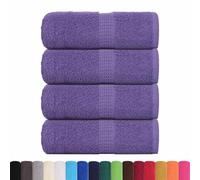 vidaXL Serviettes d'invité FROGN 4 pcs Violet 30x50 cm 360 g/m² 100% Coton, Serviette, Serviette de Visage, Ensemble de Serviettes de Bain