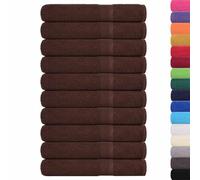 vidaXL Serviettes FROGN 10 pcs Marron 100x200 cm 360 g/m² 100% Coton, Serviette de Plage, Serviette d'invité, Grande Serviette de Plage, Serviette de Bain