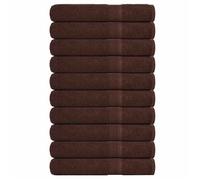 vidaXL Serviettes FROGN 10 pcs Marron 100x200 cm 360 g/m² 100% Coton, Serviette de Plage, Serviette d'invité, Grande Serviette de Plage, Serviette de Bain