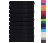 vidaXL Serviettes FROGN 10 pcs Noir 100x200 cm 360 g/m² 100% Coton, Serviette de Plage, Serviette d'invité, Grande Serviette de Plage, Serviette de Bain