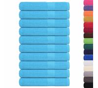 vidaXL Serviettes FROGN 10 pcs Turquoise 100x200 cm 360 g/m² 100% Coton, Serviette de Plage, Serviette d'invité, Grande Serviette de Plage