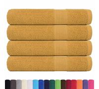 vidaXL Serviettes FROGN 4 pcs doré 100x200 cm 360 g/m² 100% Coton, Serviette de Plage, Serviette d'invité, Grande Serviette de Plage, Serviette de Bain