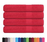 vidaXL Serviettes FROGN 4 pcs Rouge 100x200 cm 360 g/m² 100% Coton, Serviette de Plage, Serviette d'invité, Grande Serviette de Plage, Serviette de Bain