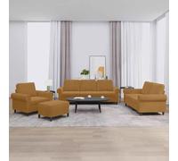 vidaXL Set canapés 4 pcs - Marron velours