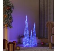 vidaXL Set Cônes Lumineux LED Acrylique Bleu