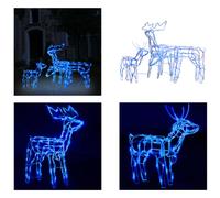 vidaXL Set de 3 rennes LED Décoration de Noël 229 LEDs - Décoration de Noël LED - Décorations de Noël LED - Décoration de Noël LED