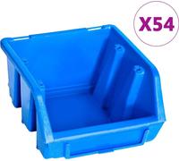 vidaXL Set de 96 récipients pour petites pièces avec plaques murales bleu