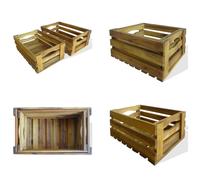 vidaXL Set de caisses à pommes 2 pcs. Bois d'acacia massif - caisse à pommes - caisses à pommes - caisse à vin - caisses à vin