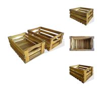 vidaXL Set de caisses à pommes 2 pcs. Bois d'acacia massif - Pots de fleurs & Jardinières