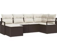 vidaXL Set de canapé 6 pcs Braun Poly-Rattan