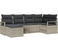vidaXL Set de canapé 6 pcs Gris clair Poly-Rattan