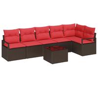 vidaXL Set de canapés 7 pcs Brown Poly-Rattan