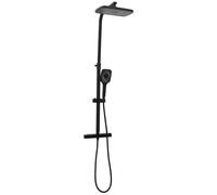 vidaXL Set de douche double pomme avec mitigeur tuyau noir laiton