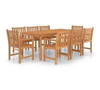 vidaXL Set de jardin à manger 9 pièces 200 x 100 cm teck massif