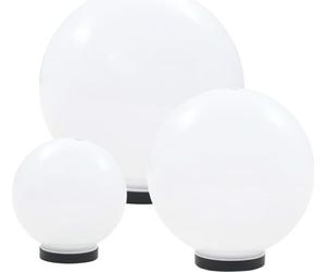 vidaXL Set de lampes de jardin LED 3 pcs. sphériques 20/30/40 cm PMMA