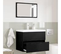 vidaXL Set de meubles de salle de bain 2 pièces Chêne noir Bois d'ingénierie