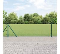 vidaXL Set de Poteaux de Clôture 2 Pcs Vert Métal, PVC 10 x 0.5 mètres