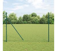 Vidaxl Set De Poteaux De Clôture Ensemble De 7 Vert Métal
