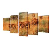vidaXL Set de toiles Lions 100 x 50 cm