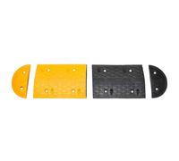 vidaXL Seuil de porte jaune & noir 226x32,5x4 cm caoutchouc