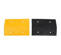 vidaXL Seuil de porte jaune & noir 420x32,5x4 cm caoutchouc