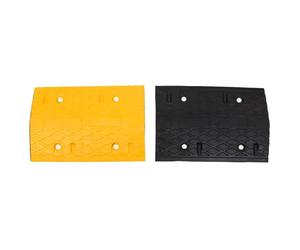 vidaXL Seuil de porte jaune & noir 420x32,5x4 cm caoutchouc
