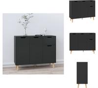 vidaXL Sideboard noir brillant 90x30x72 cm Bois composite - Sideboards