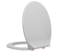 vidaXL Siège de Toilette à Fermeture en Douceur Abattant WC Lunette Cuvette Salle de Bain Maison Restaurant Magasin Hôtel Ovale Gris Clair