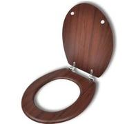 vidaXL Abattant WC MDF Marron Siège Lunette de Toilette Salle de Bain Cuvette