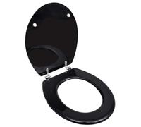 vidaXL Siège de Toilette avec Couvercle MDF Design Simple Noir