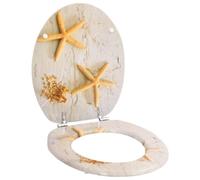 vidaXL Siège de toilette Étoile de mer – Couvercle MDF, fermeture en douceur – Gris