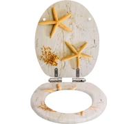 vidaXL Siège de toilette avec couvercle Soft-Close MDF Design étoile de mer