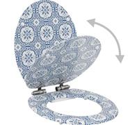 vidaXL Siège de toilette avec couvercle Soft-Close MDF design porcelaine