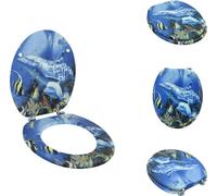 vidaXL Siège de toilette MDF couvercle dauphins - Sièges de toilette