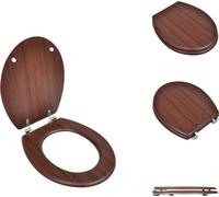 vidaXL Siège de toilette MDF Couvercle Design simple Marron - Sièges de toilette